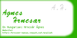 agnes hrncsar business card